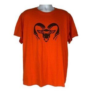 Jerzees Heavyweight Blend Orange T-Shirt XL Black Ram Graphic Cotton/Polyester